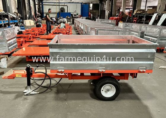 China Tractor Tow Behind 2 Wheel Hydraulic Tipper Trailer 0.5ton 500kgs supplier