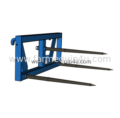 Farm Machinery Euro Hitch 3 Prong Bale Spear , Tractor Implements Attachment supplier