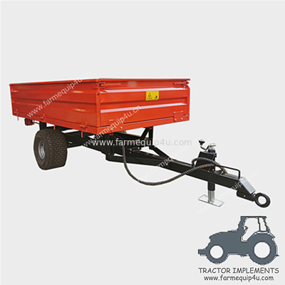 Single Axle Tractor Trailer ,Farm Hydraulic Dump Trailer ;2 Wheel Box Tipper Trailer For Farm Transporting supplier