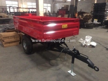 Single Axle Tractor Trailer ,Farm Hydraulic Dump Trailer ;2 Wheel Box Tipper Trailer For Farm Transporting supplier