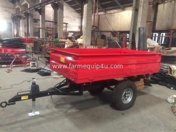 Single Axle Tractor Trailer ,Farm Hydraulic Dump Trailer ;2 Wheel Box Tipper Trailer For Farm Transporting supplier