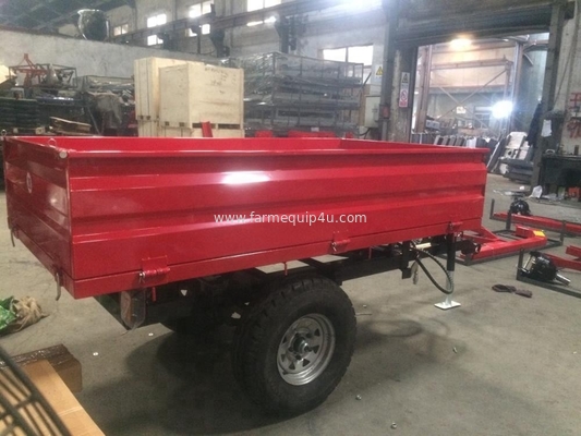 Single Axle Tractor Trailer ,Farm Hydraulic Dump Trailer ;2 Wheel Box Tipper Trailer For Farm Transporting supplier