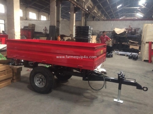 Single Axle Tractor Trailer ,Farm Hydraulic Dump Trailer ;2 Wheel Box Tipper Trailer For Farm Transporting supplier
