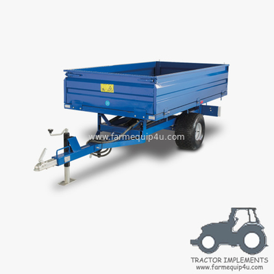 1T2W - Off Road Hydraulic Dump Trailer 1.0ton; Single Axle Farm Tipping Trailer;Tractor Hydraulic Dump Trailer supplier